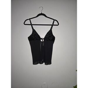 NWT Victoria's Secret Very Sexy Black Sheer Lingerie Cami Top Small